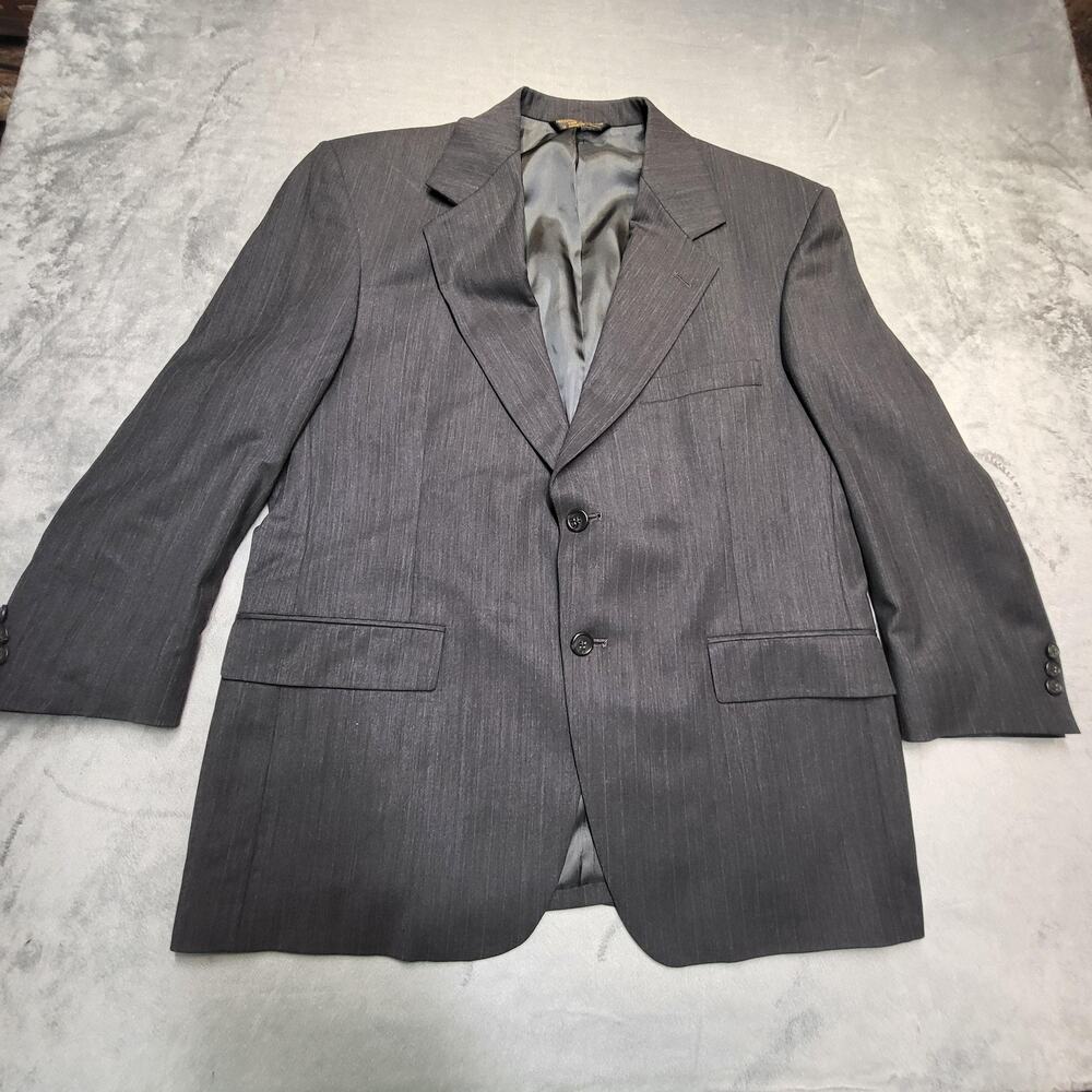 Botany 500 Suit Mens 42 Gray 2 Piece Classic Fit Single-Breasted Stretch Striped - Picture 5 of 16